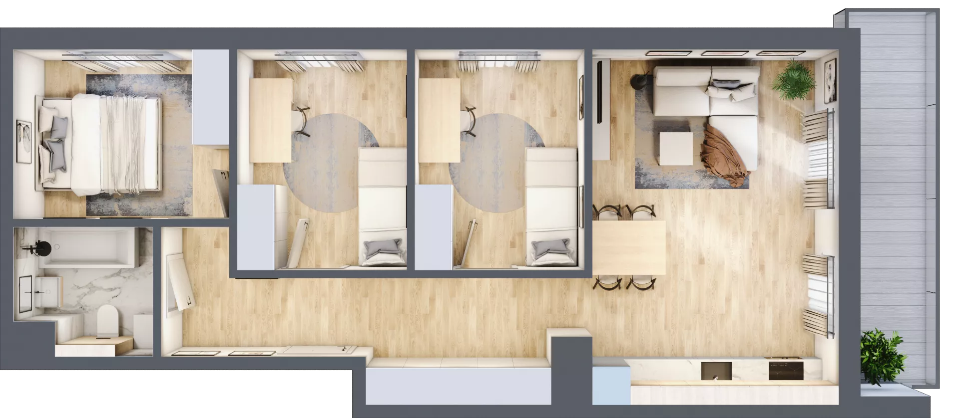 4 pokoje, mieszkanie 65,53 m², piętro 1, oferta nr CZ1.B63, Nowa Czernica CZ1, Czernica, ul. Wojska Polskiego 13