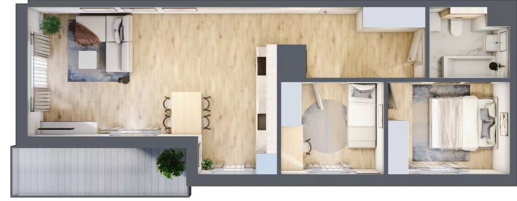 3 pokoje, mieszkanie 59,80 m², piętro 3, oferta nr CZ1.A27, Nowa Czernica CZ1, Czernica, ul. Wojska Polskiego 13