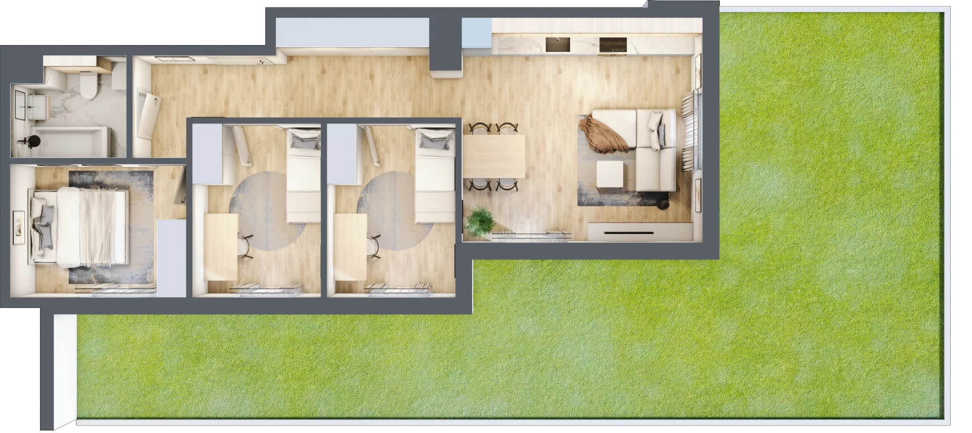 4 pokoje, mieszkanie 65,26 m², parter, oferta nr CZ1.B56, Nowa Czernica CZ1, Czernica, ul. Wojska Polskiego 13