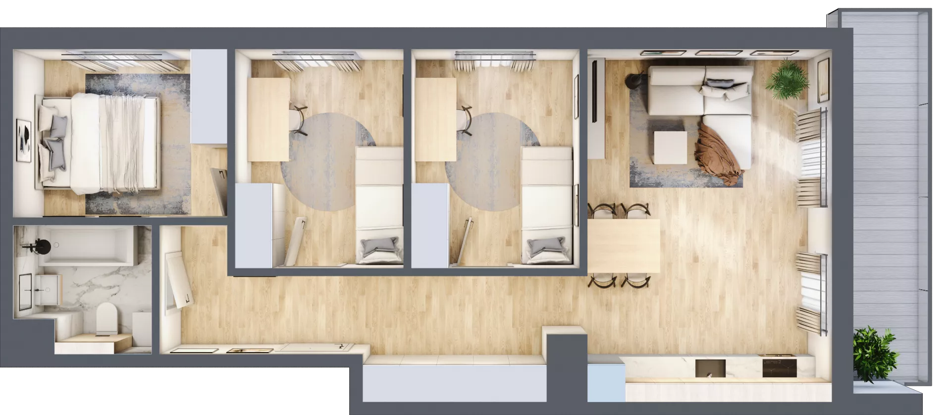 4 pokoje, mieszkanie 65,68 m², piętro 3, oferta nr CZ1.B79, Nowa Czernica CZ1, Czernica, ul. Wojska Polskiego 13