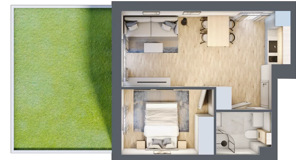 2 pokoje, apartament inwestycyjny 34,26 m², parter, oferta nr J10, Jasna, Międzywodzie, ul. Jasna 1