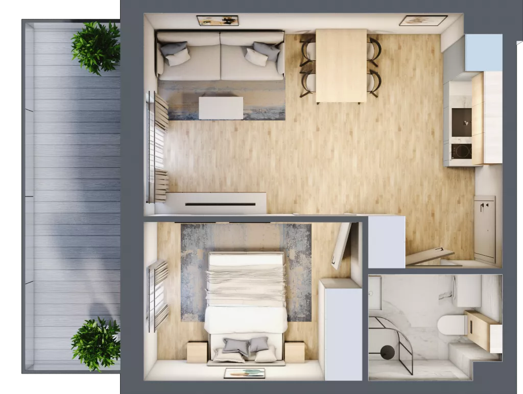2 pokoje, apartament inwestycyjny 33,75 m², piętro 1, oferta nr J21, Jasna, Międzywodzie, ul. Jasna 1