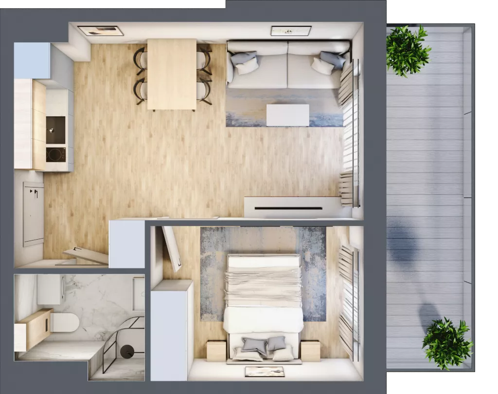 2 pokoje, apartament inwestycyjny 33,47 m², piętro 2, oferta nr J26, Jasna, Międzywodzie, ul. Jasna 1