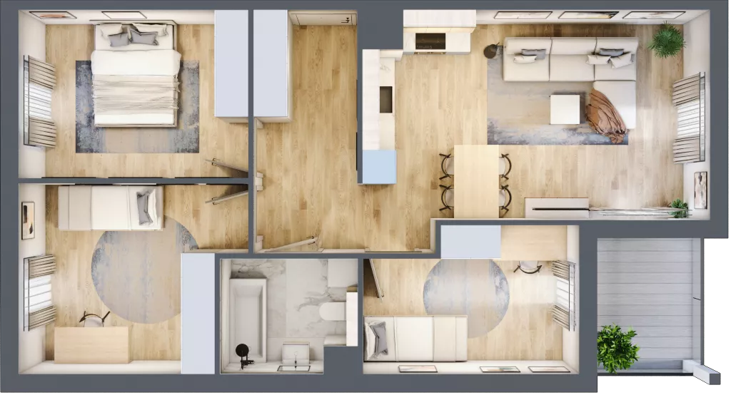 4 pokoje, mieszkanie 70,11 m², piętro 4, oferta nr CZ3.29, Nowa Czernica CZ3, Czernica, ul. Wojska Polskiego 15