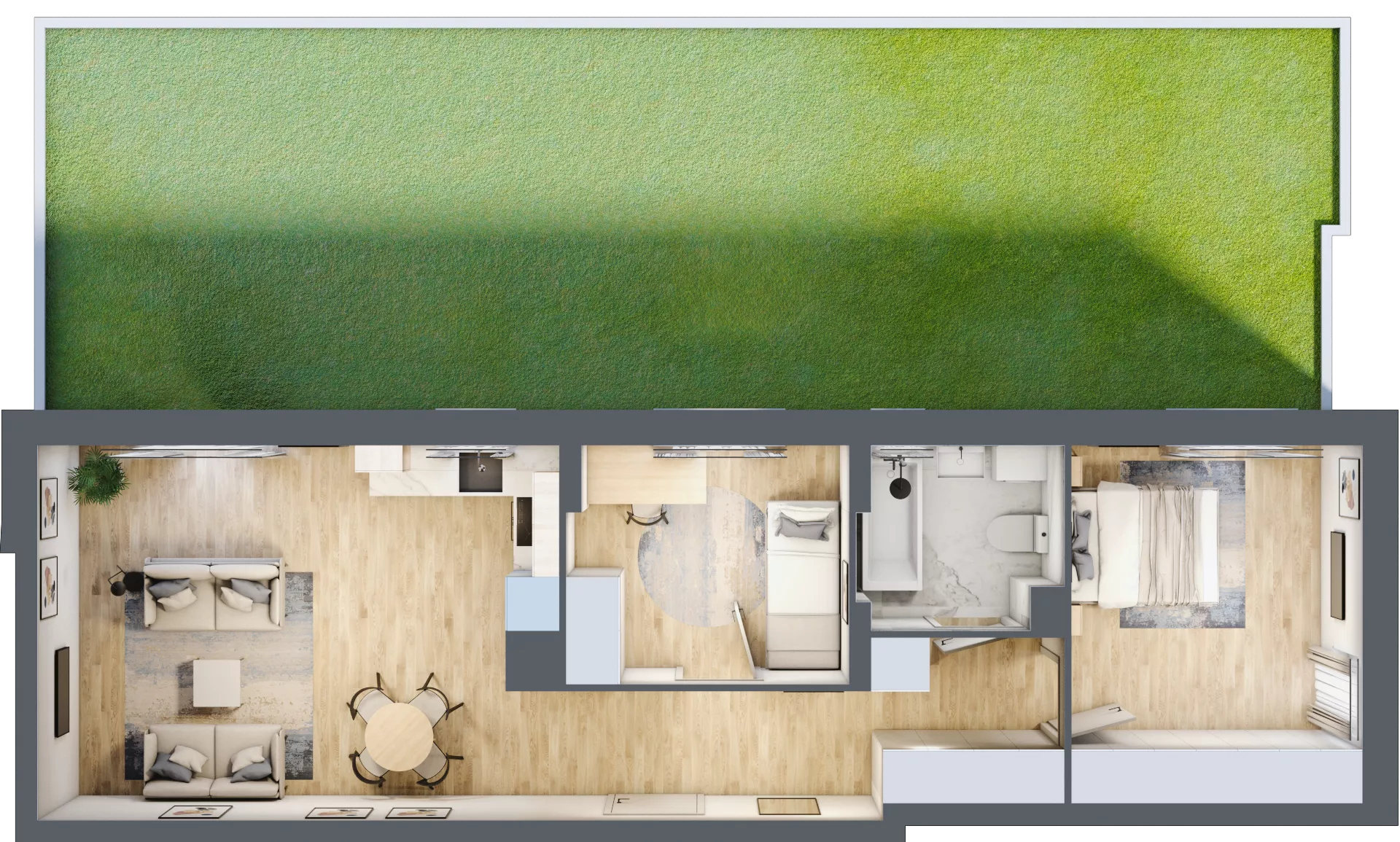 3 pokoje, mieszkanie 58,70 m², piętro 1, oferta nr 1, Comfort City Koral, Warszawa, Białołęka, Tarchomin, ul. Dionizosa 6a