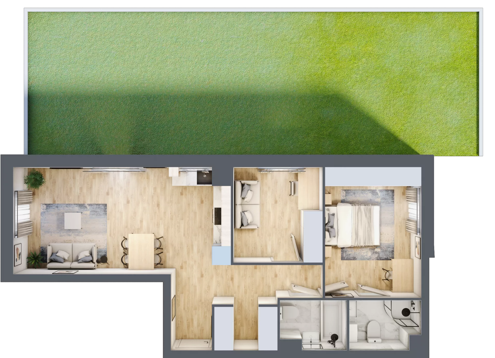 3 pokoje, mieszkanie 60,70 m², piętro 1, oferta nr 8, Comfort City Koral, Warszawa, Białołęka, Tarchomin, ul. Dionizosa 6a