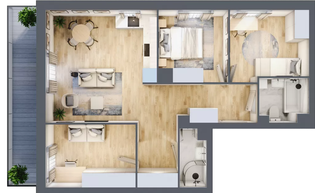 4 pokoje, mieszkanie 67,60 m², piętro 2, oferta nr 15, Comfort City Koral, Warszawa, Białołęka, Tarchomin, ul. Dionizosa 6a