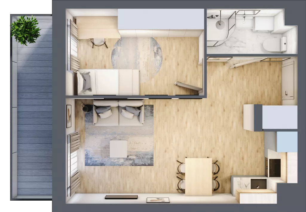 2 pokoje, mieszkanie 36,70 m², piętro 5, oferta nr 37, Comfort City Koral, Warszawa, Białołęka, Tarchomin, ul. Dionizosa 6a