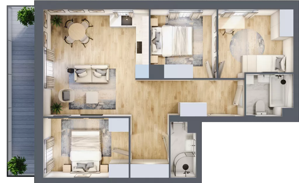 4 pokoje, mieszkanie 67,70 m², piętro 5, oferta nr 38, Comfort City Koral, Warszawa, Białołęka, Tarchomin, ul. Dionizosa 6a