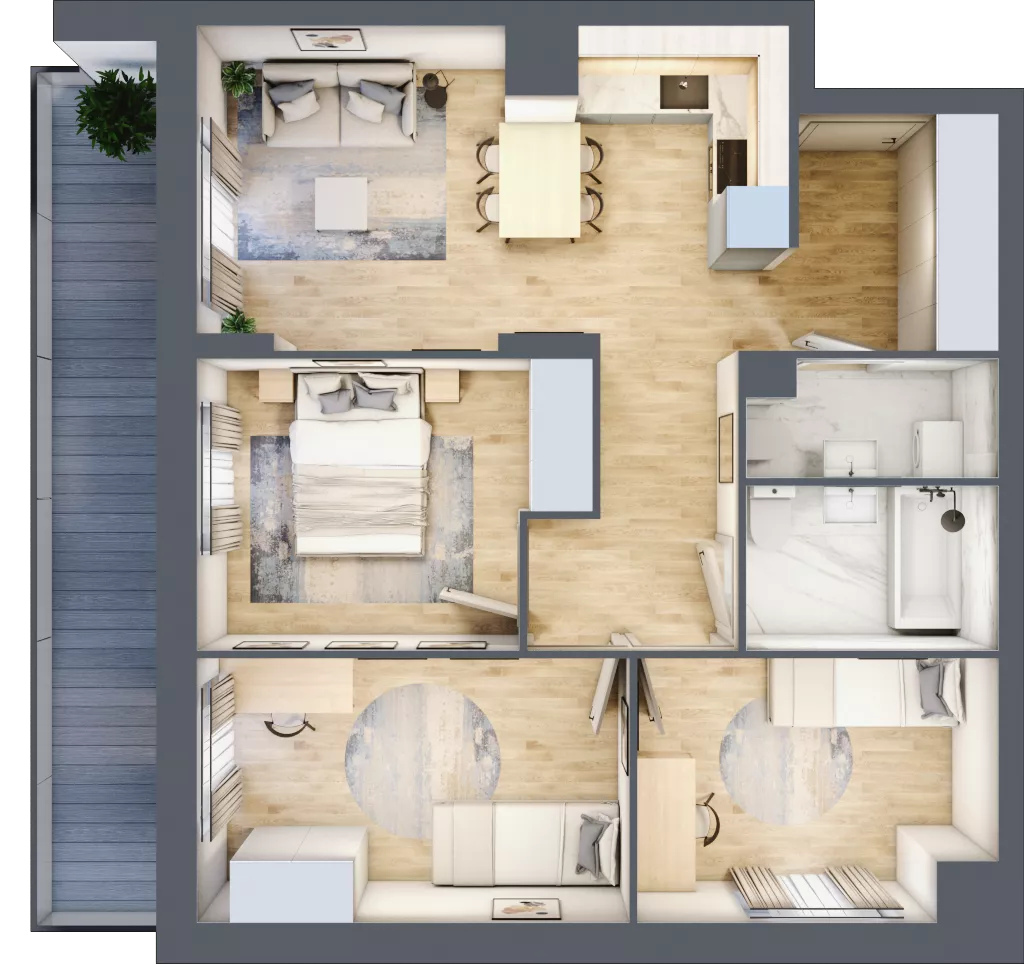 4 pokoje, mieszkanie 62,70 m², piętro 6, oferta nr 41, Comfort City Koral, Warszawa, Białołęka, Tarchomin, ul. Dionizosa 6a