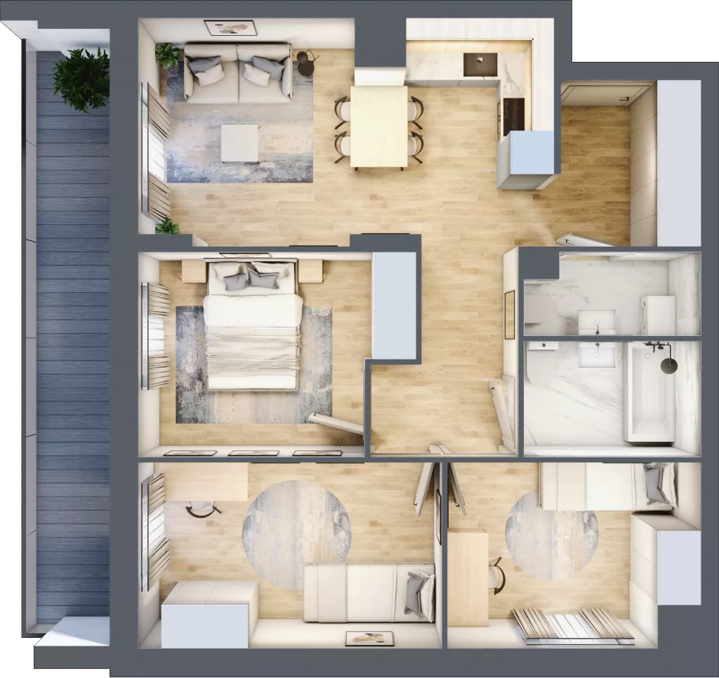 4 pokoje, mieszkanie 62,70 m², piętro 7, oferta nr 48, Comfort City Koral, Warszawa, Białołęka, Tarchomin, ul. Dionizosa 6a