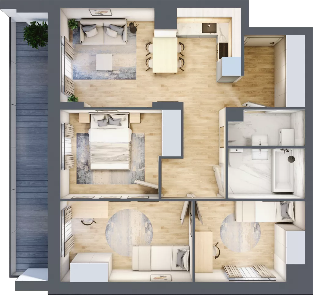 4 pokoje, mieszkanie 62,70 m², piętro 8, oferta nr 55, Comfort City Koral, Warszawa, Białołęka, Tarchomin, ul. Dionizosa 6a