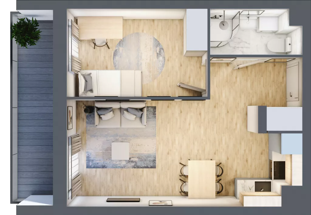 2 pokoje, mieszkanie 36,70 m², piętro 8, oferta nr 58, Comfort City Koral, Warszawa, Białołęka, Tarchomin, ul. Dionizosa 6a