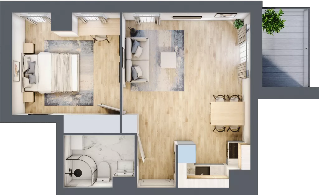 2 pokoje, mieszkanie 40,10 m², piętro 8, oferta nr 60, Comfort City Koral, Warszawa, Białołęka, Tarchomin, ul. Dionizosa 6a