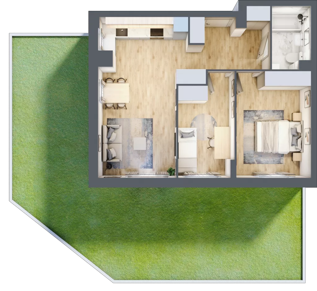 3 pokoje, mieszkanie 56,90 m², piętro 1, oferta nr 67, Comfort City Koral, Warszawa, Białołęka, Tarchomin, ul. Dionizosa 6a
