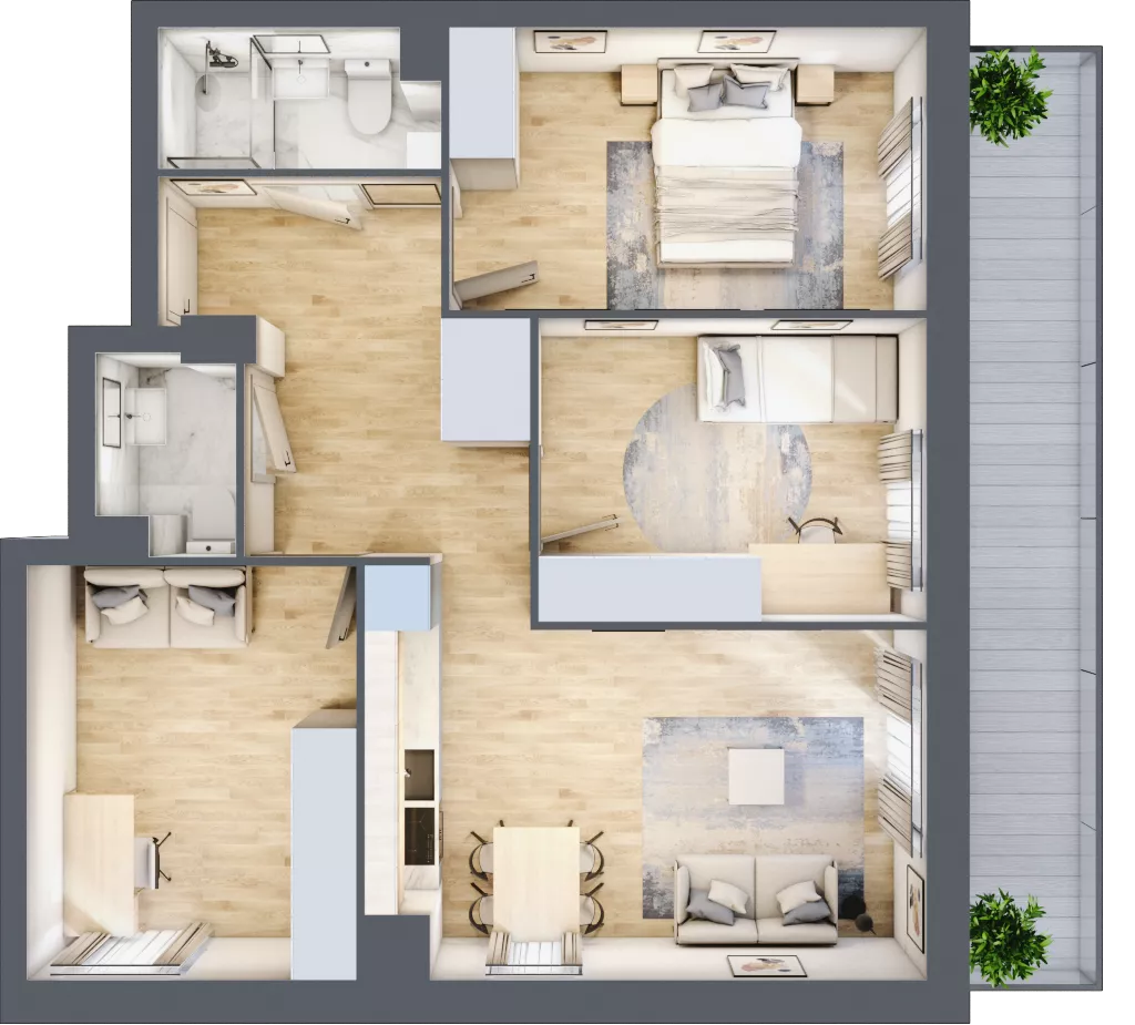 4 pokoje, mieszkanie 64,40 m², piętro 2, oferta nr 75, Comfort City Koral, Warszawa, Białołęka, Tarchomin, ul. Dionizosa 6a