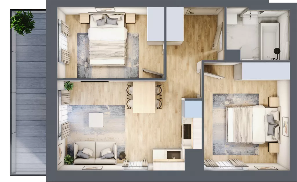 3 pokoje, mieszkanie 45,30 m², piętro 5, oferta nr 102, Comfort City Koral, Warszawa, Białołęka, Tarchomin, ul. Dionizosa 6a