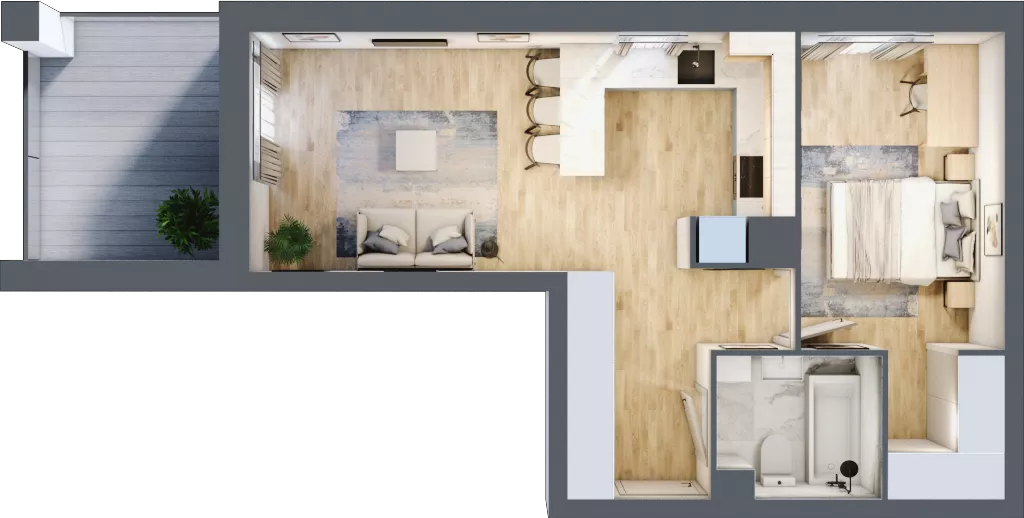 2 pokoje, mieszkanie 45,20 m², piętro 8, oferta nr 122, Comfort City Koral, Warszawa, Białołęka, Tarchomin, ul. Dionizosa 6a