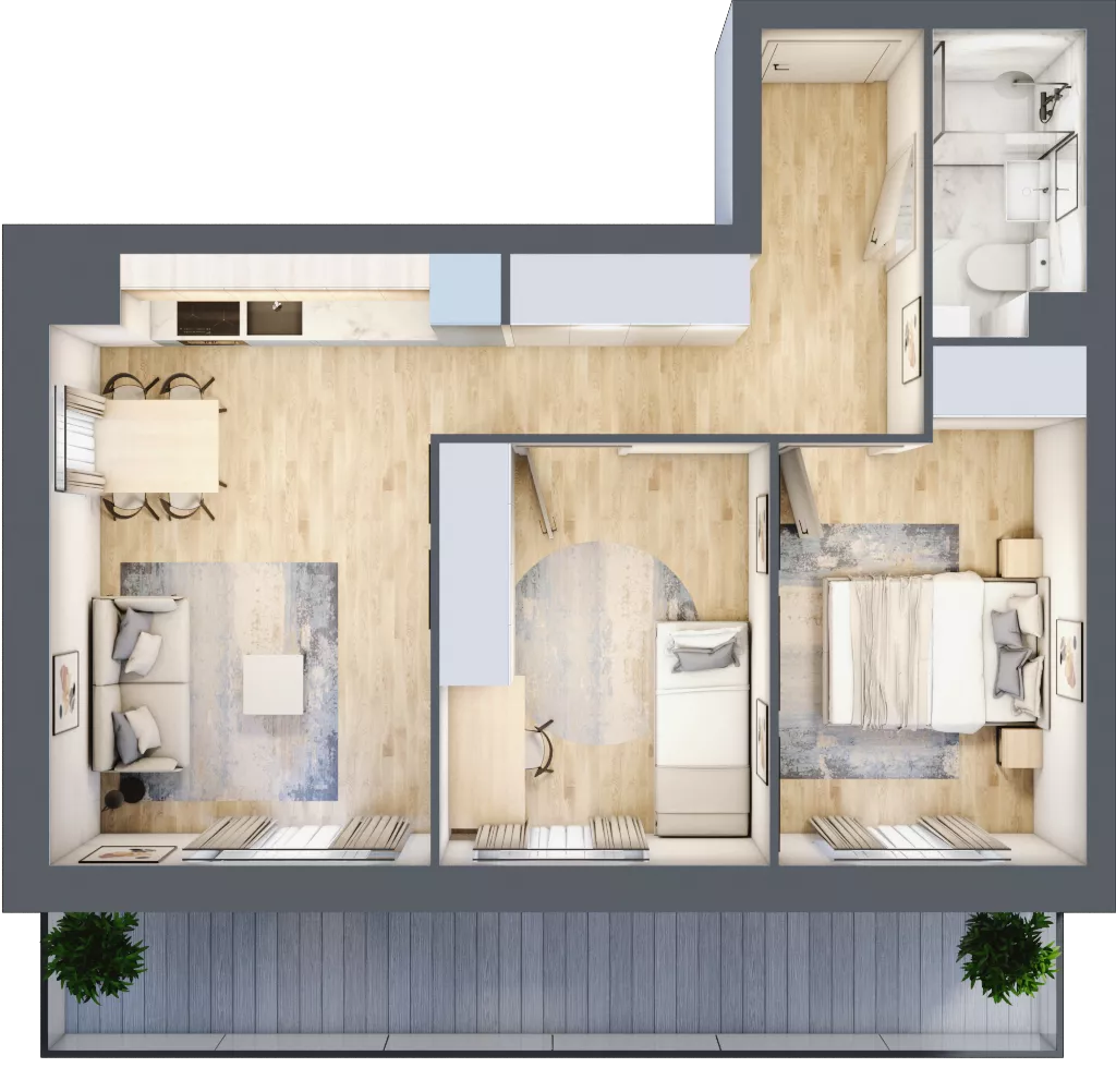 3 pokoje, mieszkanie 48,60 m², piętro 8, oferta nr 128, Comfort City Koral, Warszawa, Białołęka, Tarchomin, ul. Dionizosa 6a
