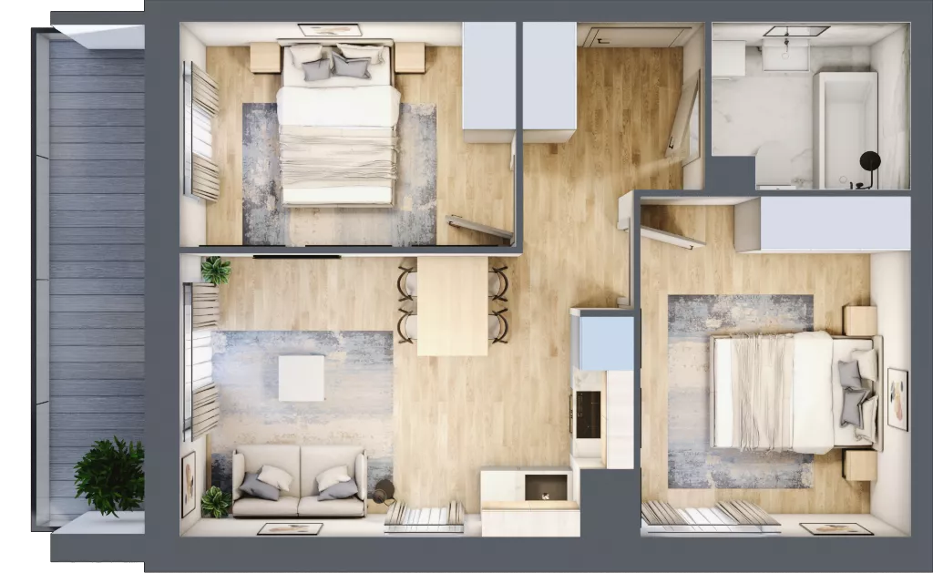 3 pokoje, mieszkanie 45,50 m², piętro 8, oferta nr 129, Comfort City Koral, Warszawa, Białołęka, Tarchomin, ul. Dionizosa 6a