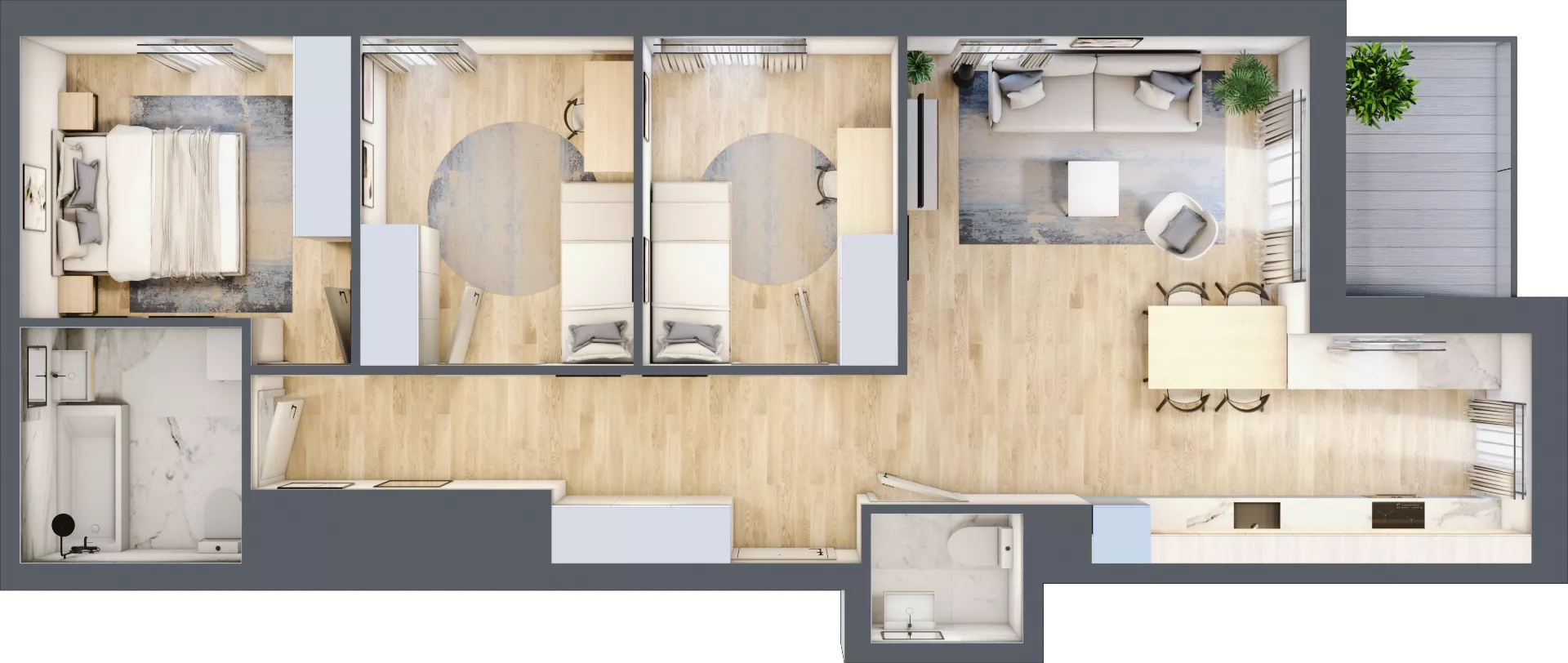 4 pokoje, mieszkanie 75,34 m², piętro 1, oferta nr AM1/1, Nowa Drożdżownia - Etap II, Kraków, Bieżanów-Prokocim, ul. Drożdżowa 5