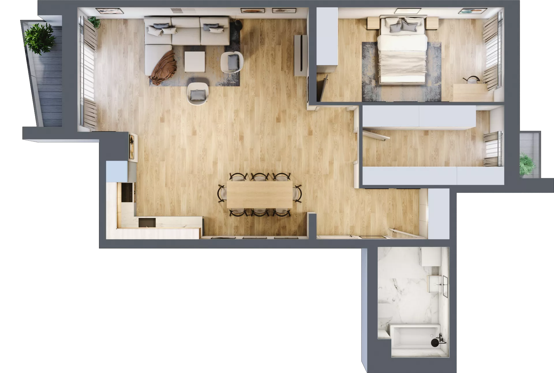 2 pokoje, apartament 76,70 m², piętro 3, oferta nr 414A, Krowodrza Park, Kraków, Krowodrza, Łobzów, al. Kijowska