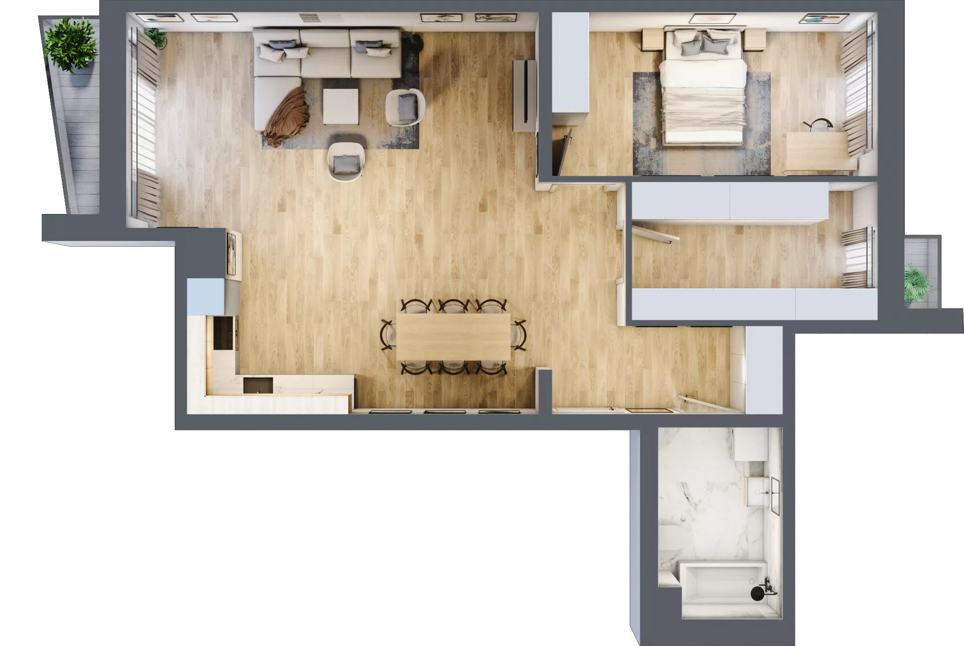 2 pokoje, apartament 77,26 m², piętro 5, oferta nr 614A, Krowodrza Park, Kraków, Krowodrza, Łobzów, al. Kijowska