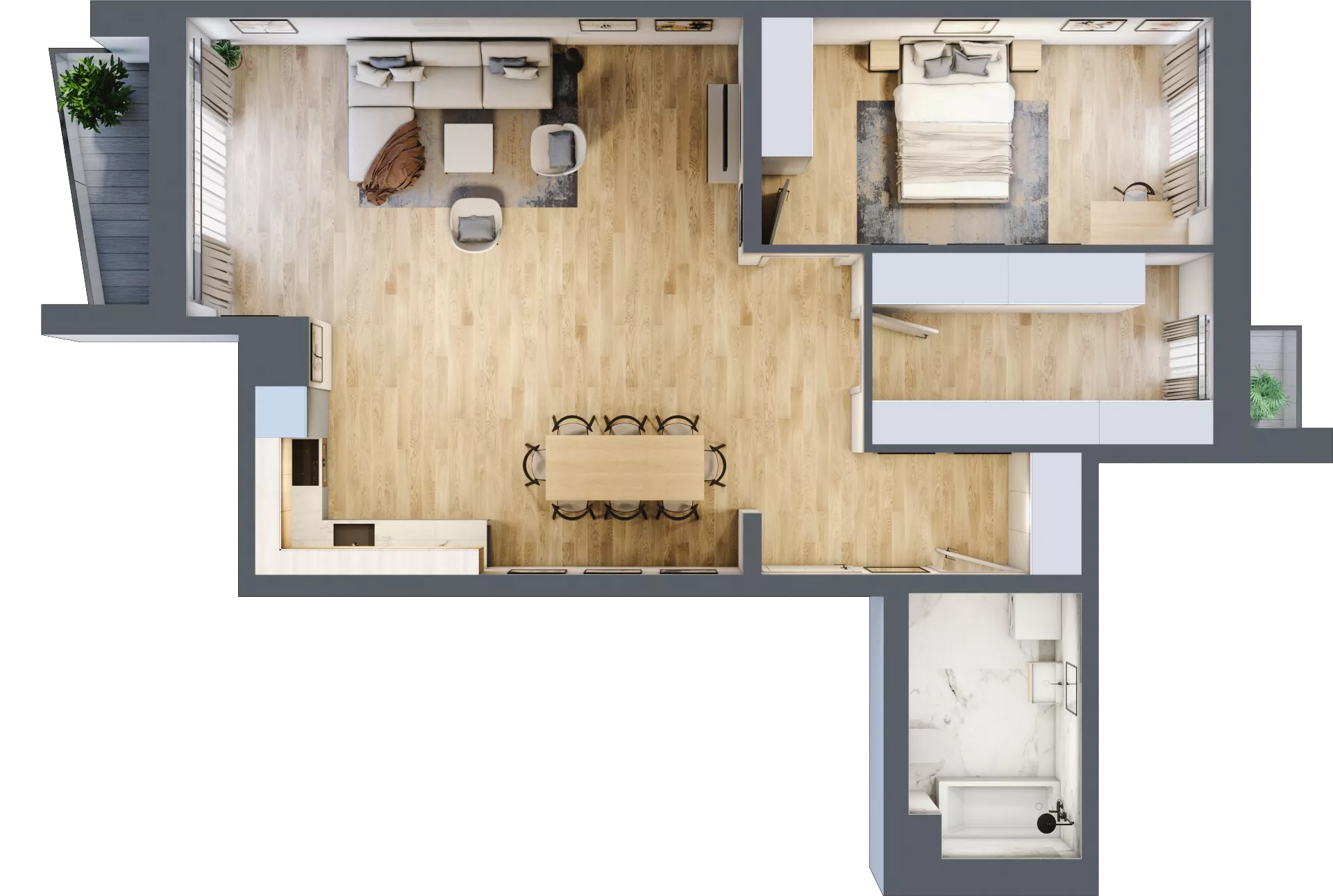 2 pokoje, apartament 76,65 m², piętro 2, oferta nr 314A, Krowodrza Park, Kraków, Krowodrza, Łobzów, al. Kijowska