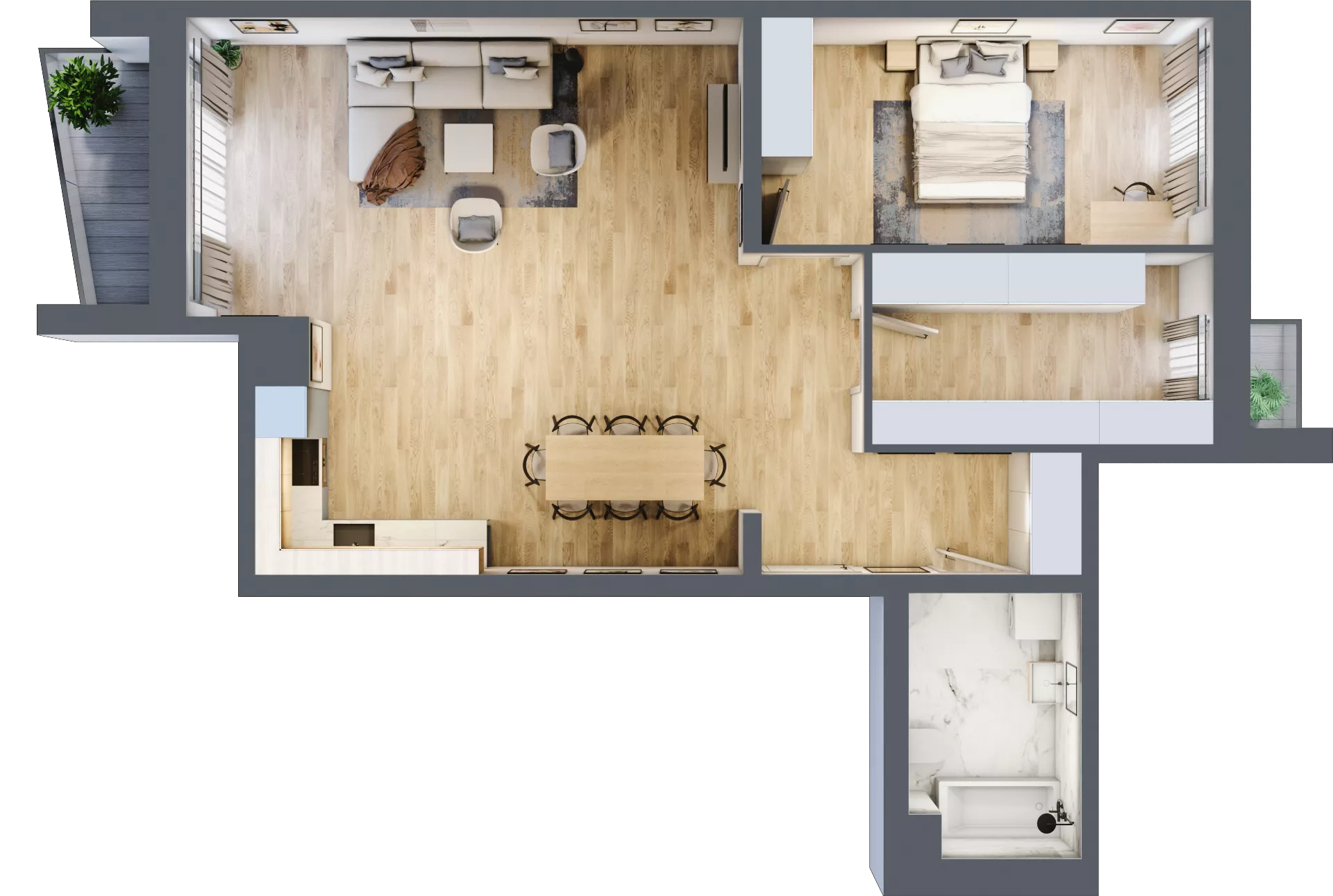 2 pokoje, apartament 76,62 m², piętro 4, oferta nr 515A, Krowodrza Park, Kraków, Krowodrza, Łobzów, al. Kijowska