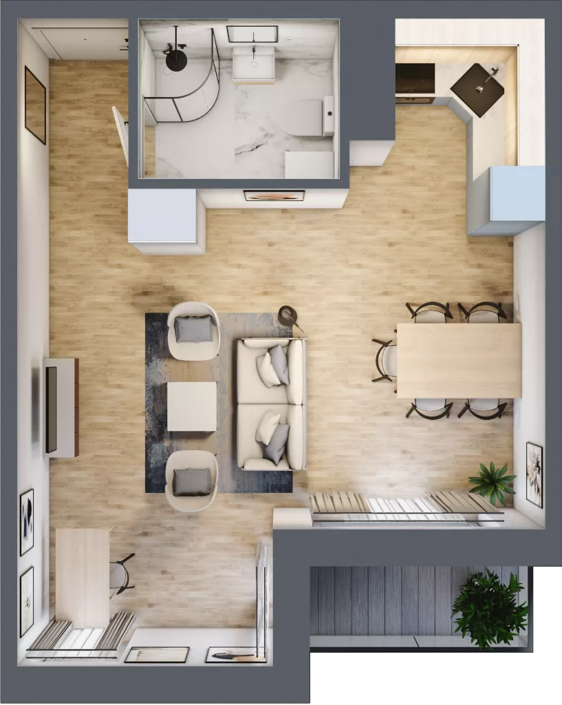 1 pokój, apartament 35,05 m², piętro 6, oferta nr 716A, Krowodrza Park, Kraków, Krowodrza, Łobzów, al. Kijowska