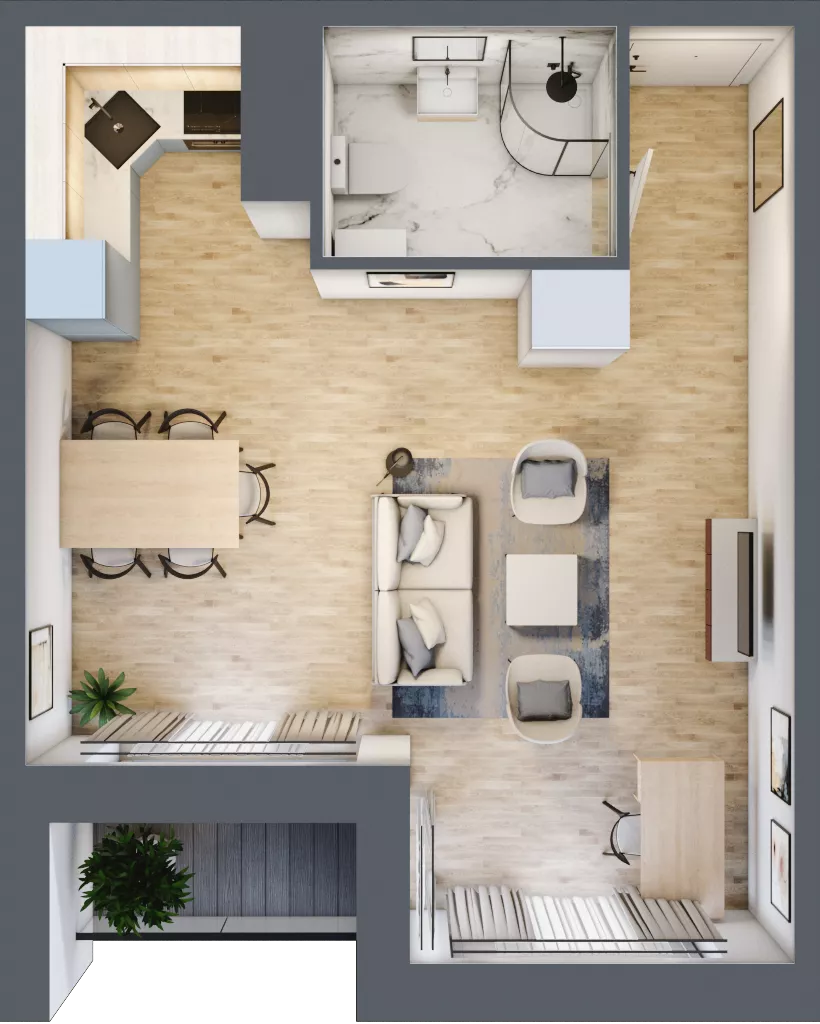 1 pokój, apartament 35,33 m², piętro 6, oferta nr 713B, Krowodrza Park, Kraków, Krowodrza, Łobzów, al. Kijowska