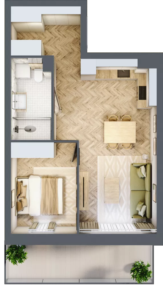 2 pokoje, mieszkanie 42,57 m², parter, oferta nr 22, Lwowska 14, Chorzów, ul. Lwowska 14