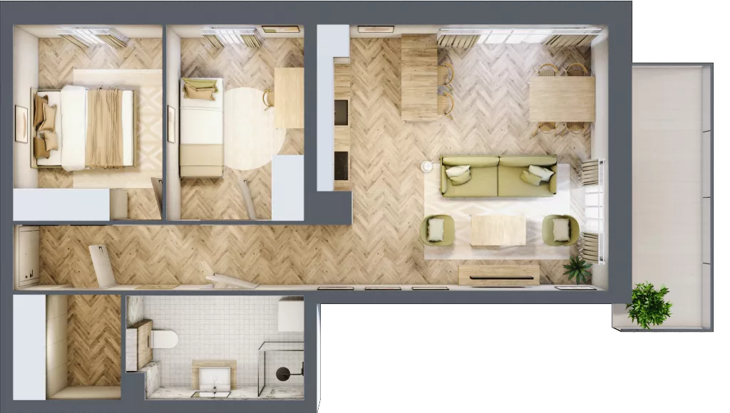 3 pokoje, mieszkanie 62,78 m², piętro 2, oferta nr 35, Lwowska 14, Chorzów, ul. Lwowska 14