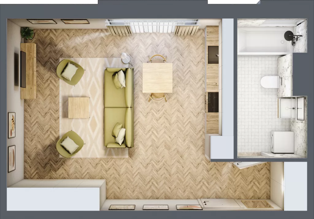 1 pokój, mieszkanie 38,75 m², piętro 4, oferta nr 2.28, Nowe Zabrze, Zabrze, Centrum Północ, ul. Koźlika