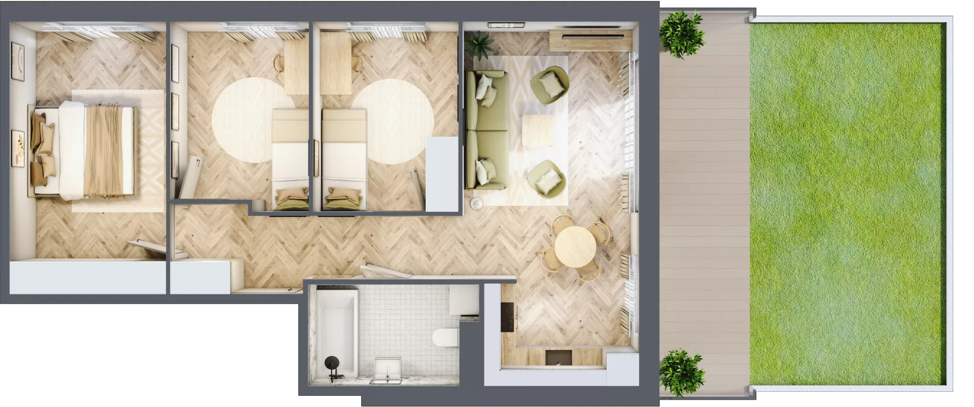4 pokoje, mieszkanie 66,78 m², parter, oferta nr 2.5, Nowe Zabrze, Zabrze, Centrum Północ, ul. Koźlika