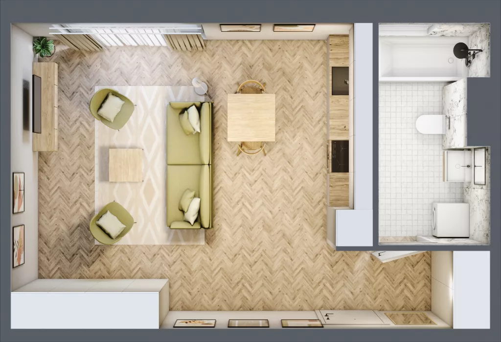1 pokój, mieszkanie 38,76 m², piętro 3, oferta nr 2.22, Nowe Zabrze, Zabrze, Centrum Północ, ul. Koźlika