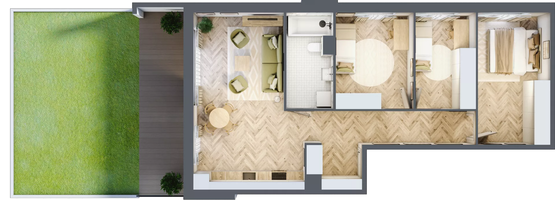 4 pokoje, mieszkanie 76,43 m², parter, oferta nr 2.3, Nowe Zabrze, Zabrze, Centrum Północ, ul. Koźlika