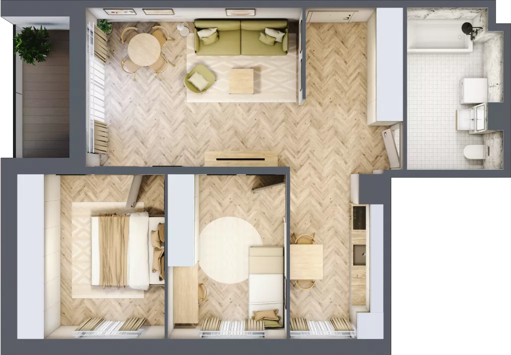 3 pokoje, mieszkanie 64,82 m², piętro 3, oferta nr 2.20, Nowe Zabrze, Zabrze, Centrum Północ, ul. Koźlika