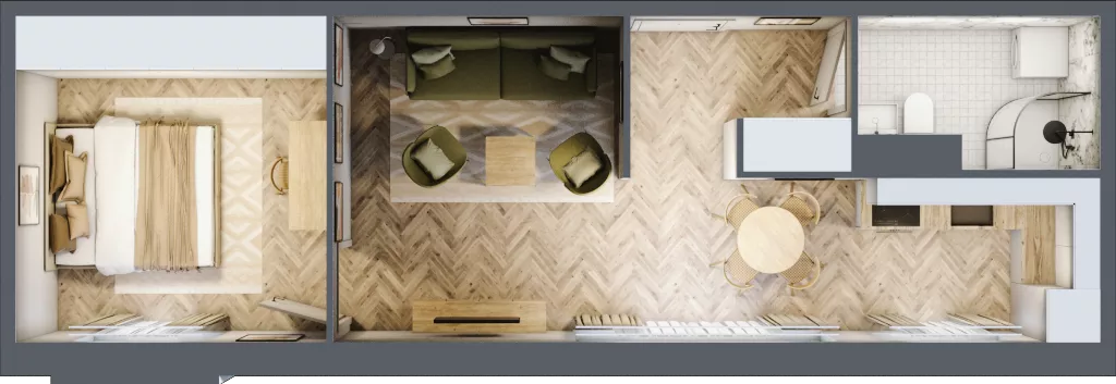 2 pokoje, mieszkanie 43,78 m², parter, oferta nr 2.6, Nowe Zabrze, Zabrze, Centrum Północ, ul. Koźlika