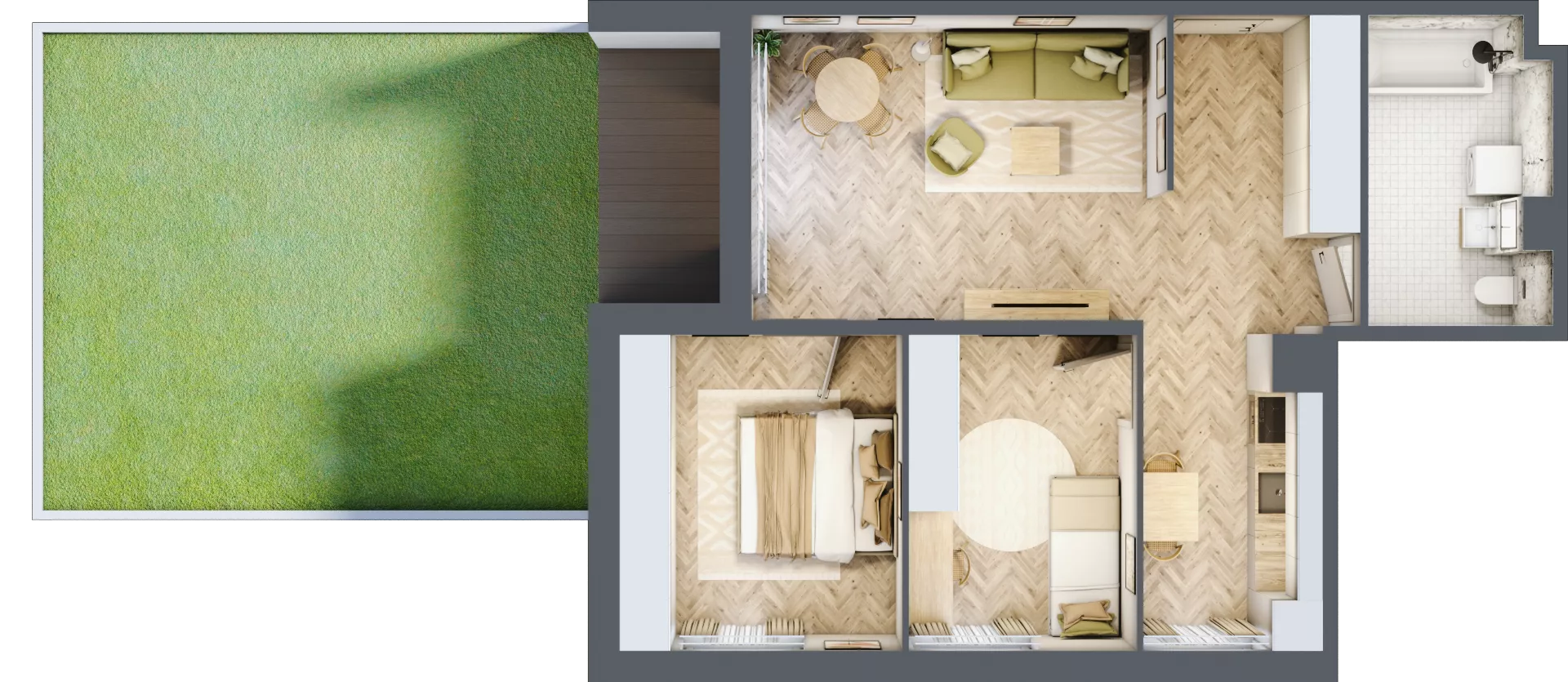 3 pokoje, mieszkanie 64,76 m², parter, oferta nr 2.2, Nowe Zabrze, Zabrze, Centrum Północ, ul. Koźlika