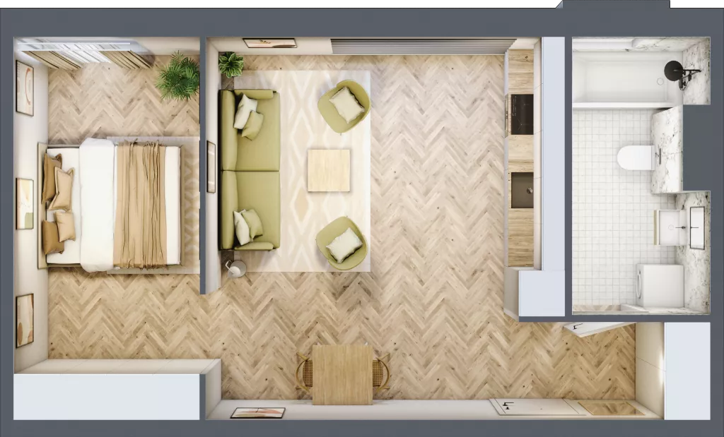 1 pokój, mieszkanie 44,95 m², piętro 4, oferta nr 4.32, Nowe Zabrze, Zabrze, Centrum Północ, ul. Koźlika