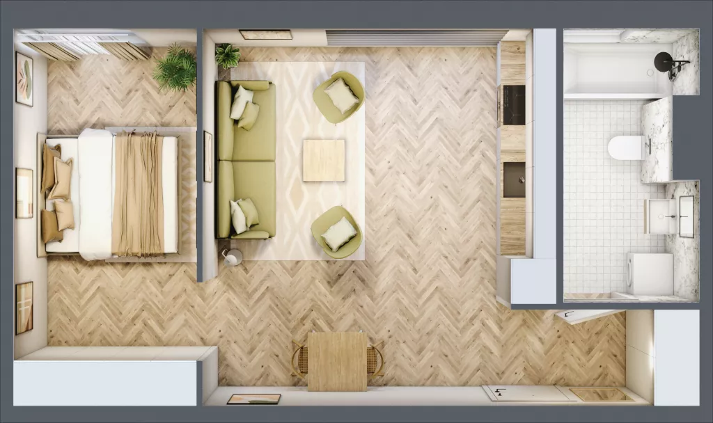 1 pokój, mieszkanie 44,95 m², piętro 2, oferta nr 4.18, Nowe Zabrze, Zabrze, Centrum Północ, ul. Koźlika