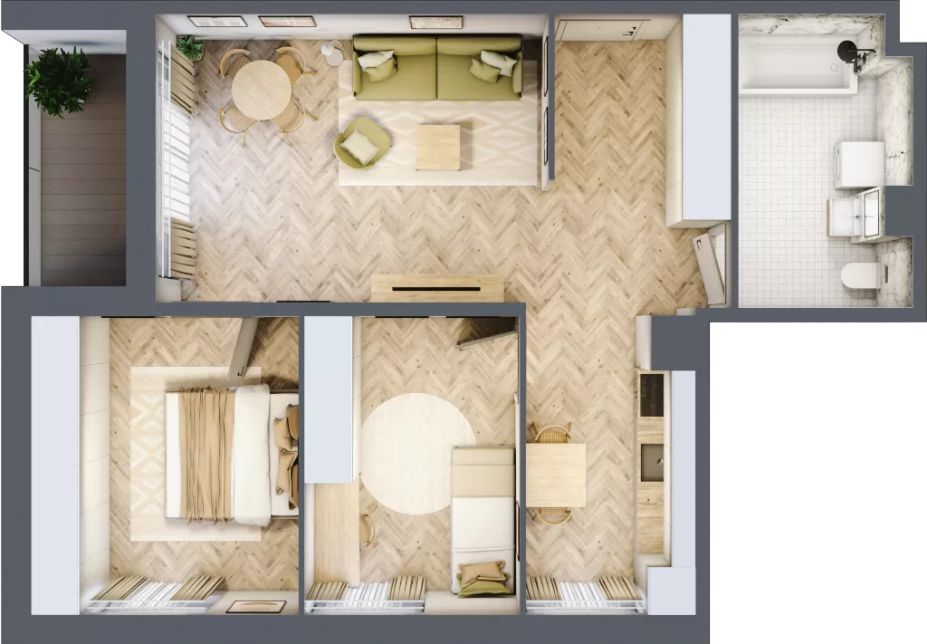 3 pokoje, mieszkanie 64,77 m², piętro 4, oferta nr 4.30, Nowe Zabrze, Zabrze, Centrum Północ, ul. Koźlika