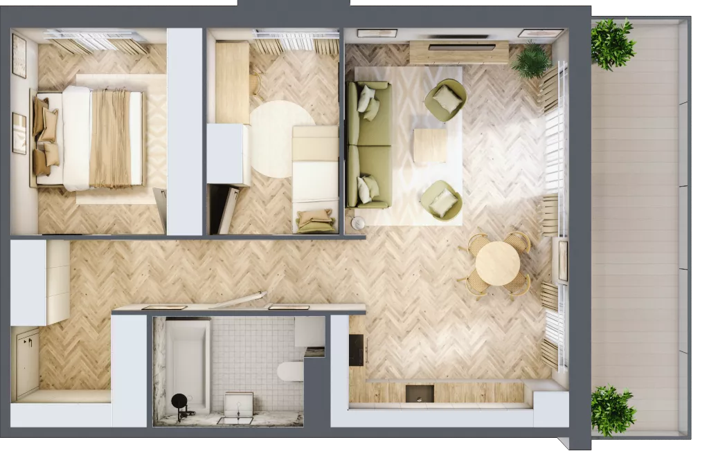 3 pokoje, mieszkanie 61,30 m², piętro 4, oferta nr 4.34, Nowe Zabrze, Zabrze, Centrum Północ, ul. Koźlika