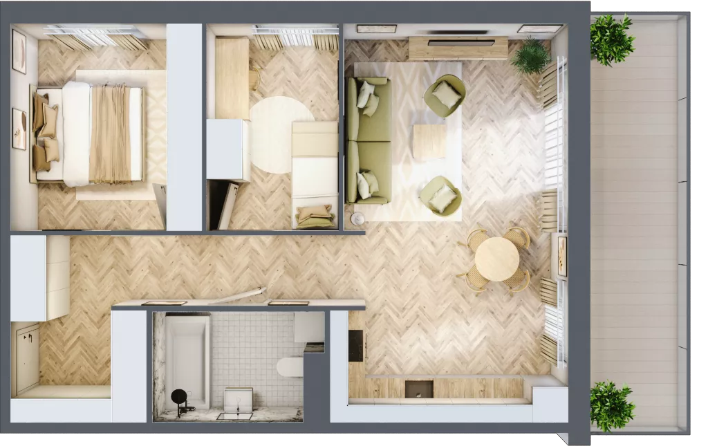3 pokoje, mieszkanie 61,41 m², piętro 2, oferta nr 4.20, Nowe Zabrze, Zabrze, Centrum Północ, ul. Koźlika