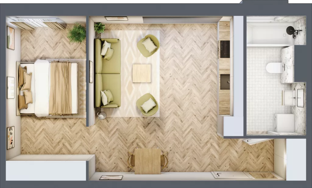 1 pokój, mieszkanie 44,91 m², piętro 2, oferta nr 6.18, Nowe Zabrze, Zabrze, Centrum Północ, ul. Koźlika
