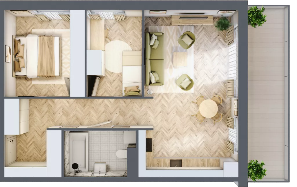 3 pokoje, mieszkanie 61,30 m², piętro 1, oferta nr 6.13, Nowe Zabrze, Zabrze, Centrum Północ, ul. Koźlika