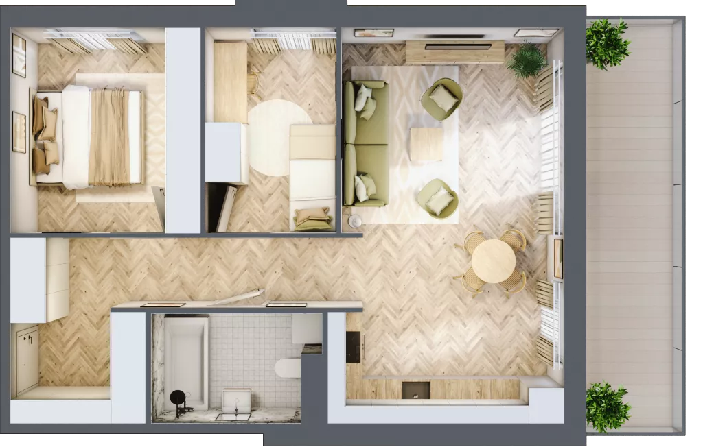 3 pokoje, mieszkanie 61,36 m², piętro 4, oferta nr 6.34, Nowe Zabrze, Zabrze, Centrum Północ, ul. Koźlika
