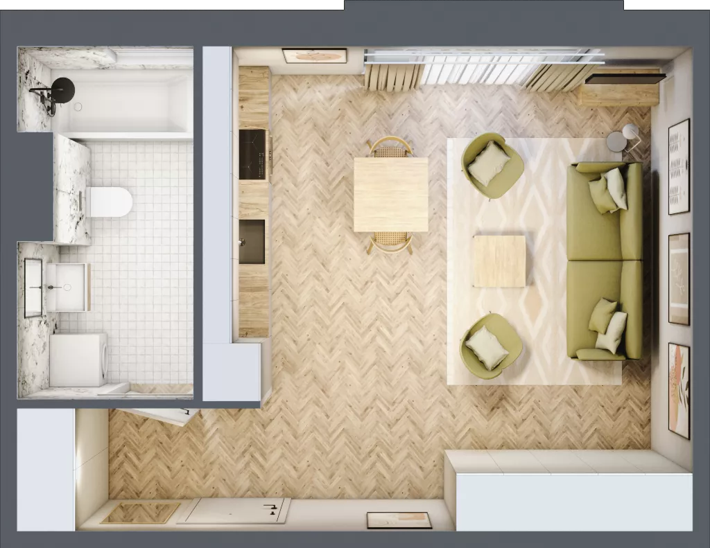 1 pokój, mieszkanie 34,36 m², piętro 2, oferta nr 6.19, Nowe Zabrze, Zabrze, Centrum Północ, ul. Koźlika