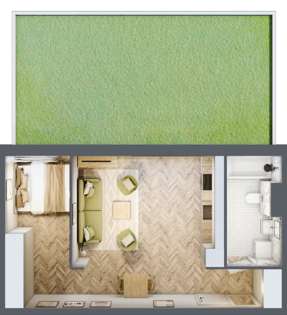 1 pokój, mieszkanie 44,83 m², parter, oferta nr 6.4, Nowe Zabrze, Zabrze, Centrum Północ, ul. Koźlika